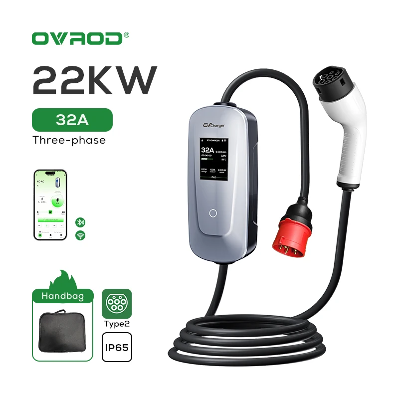Ev Charger Type 2 22Kw 32A 3 Phase - Stasiun Pengisian Daya Mobil Listrik Portabel