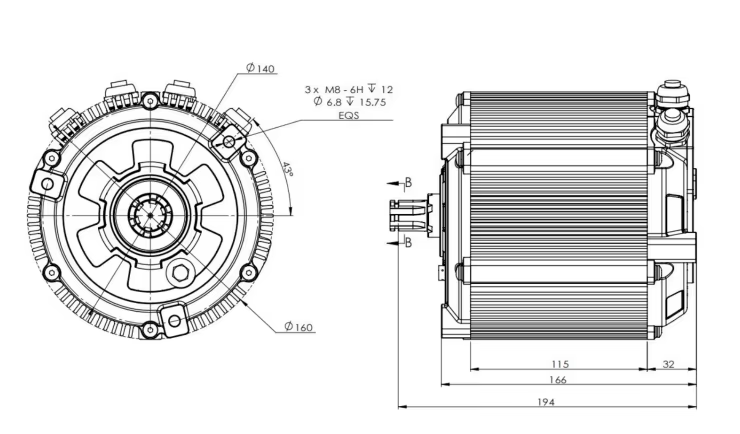 Mid Drive Motor Kit 72V 5000W - SiAECOSYS D133A-65 5000W 72V Kit Motor