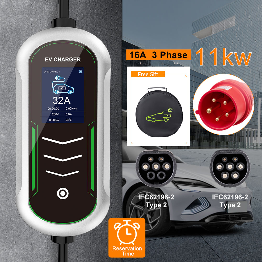 Type 2 Portable Ev Charger 11Kw Cee - Pengisi Daya Portabel IPENGEN 11KW EV
