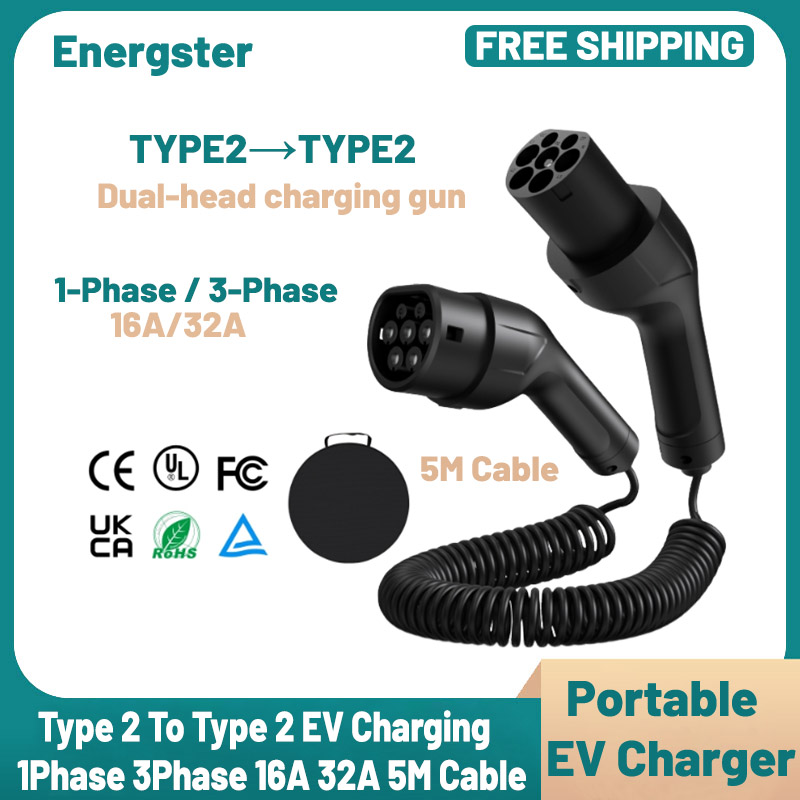 Ev Charger Type 2 22Kw 32A 3 Phase - Kabel Pengisi Daya EV Portabel Tipe
