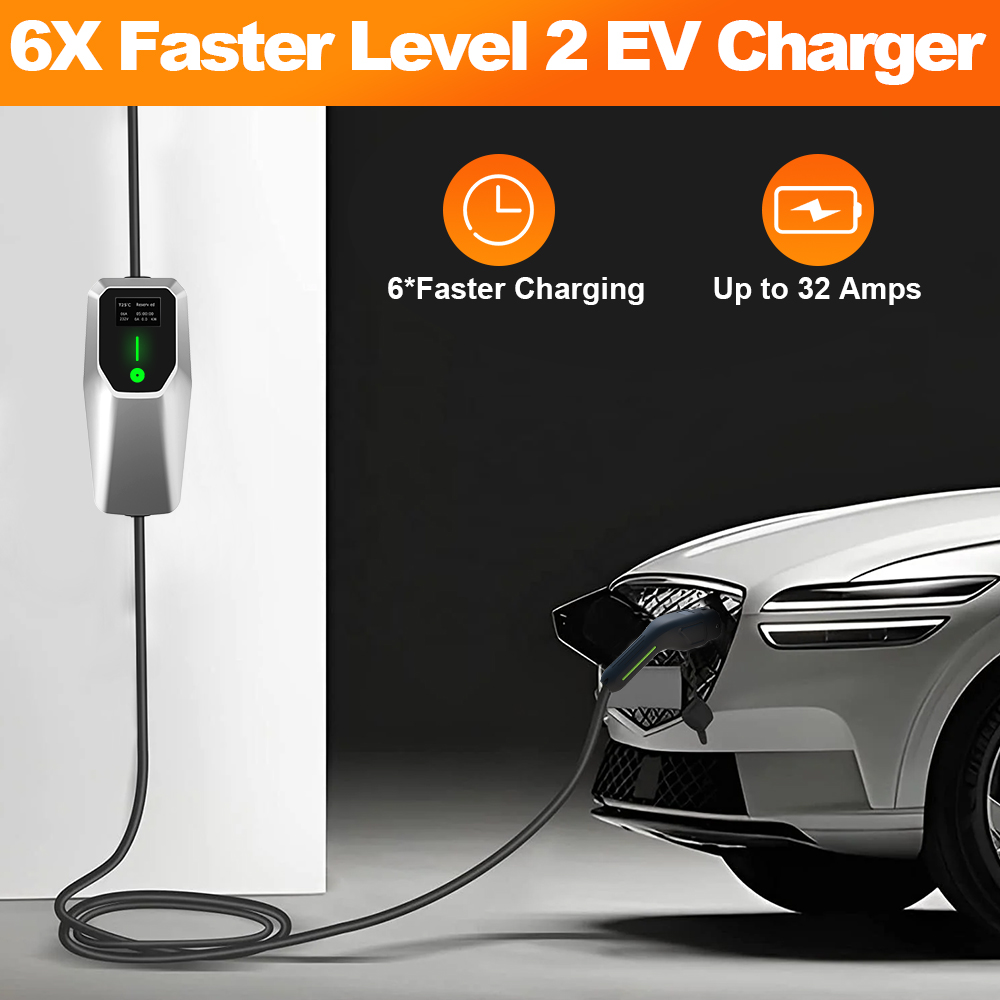 J1772 Evse 32A Level 2 Charger - Pengisi Daya EV Junsun 32A Level