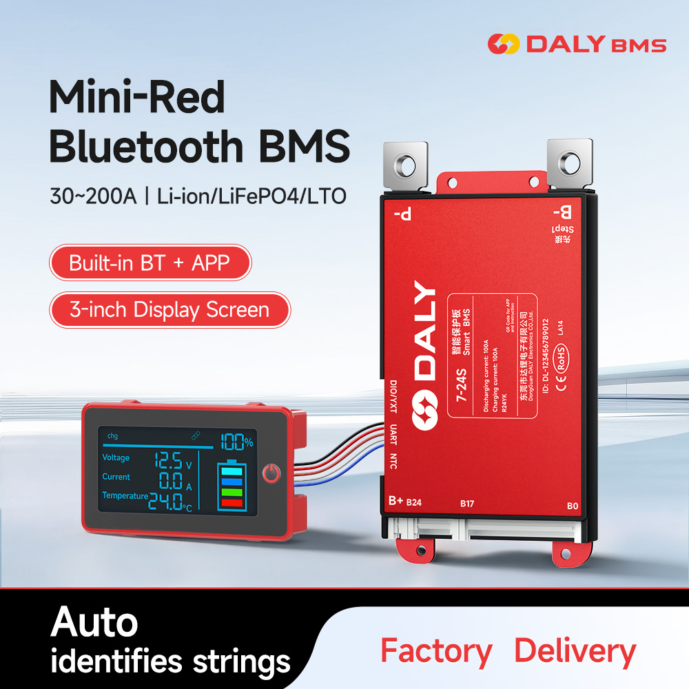 Smart Bms 24S 200A Bluetooth Lifepo4 - Daly Smart BMS LCD 3 inci