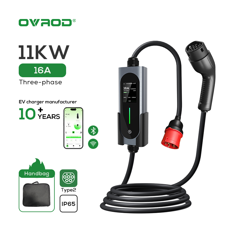 Pengisi Daya Mobil Listrik Ovr - Type 2 Portable Ev Charger 11Kw Cee ulasan dan harga