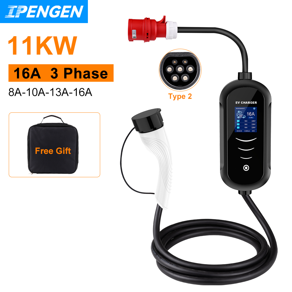 IPENGEN pengisi daya portabel  - Type 2 Portable Ev Charger 11Kw Cee ulasan dan harga