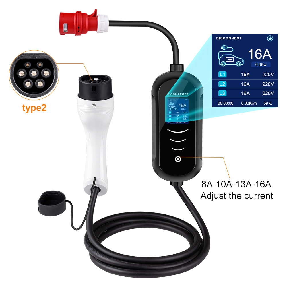 IPENGEN pengisi daya portabel  - Type 2 Portable Ev Charger 11Kw Cee ulasan dan harga
